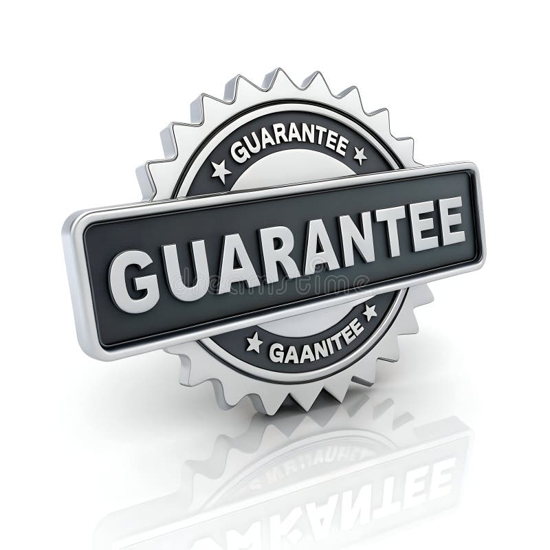 3D guarantee icon isolated on white background royalty free illustration