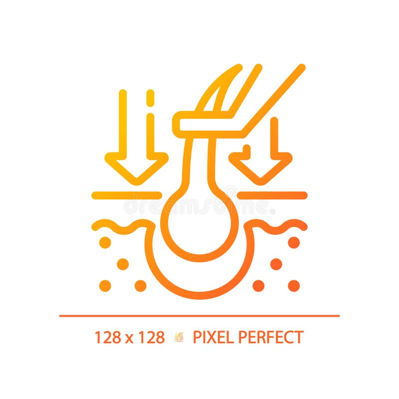Pictogramă gradient linear subțire de înlocuire a părului 2d royalty free illustration