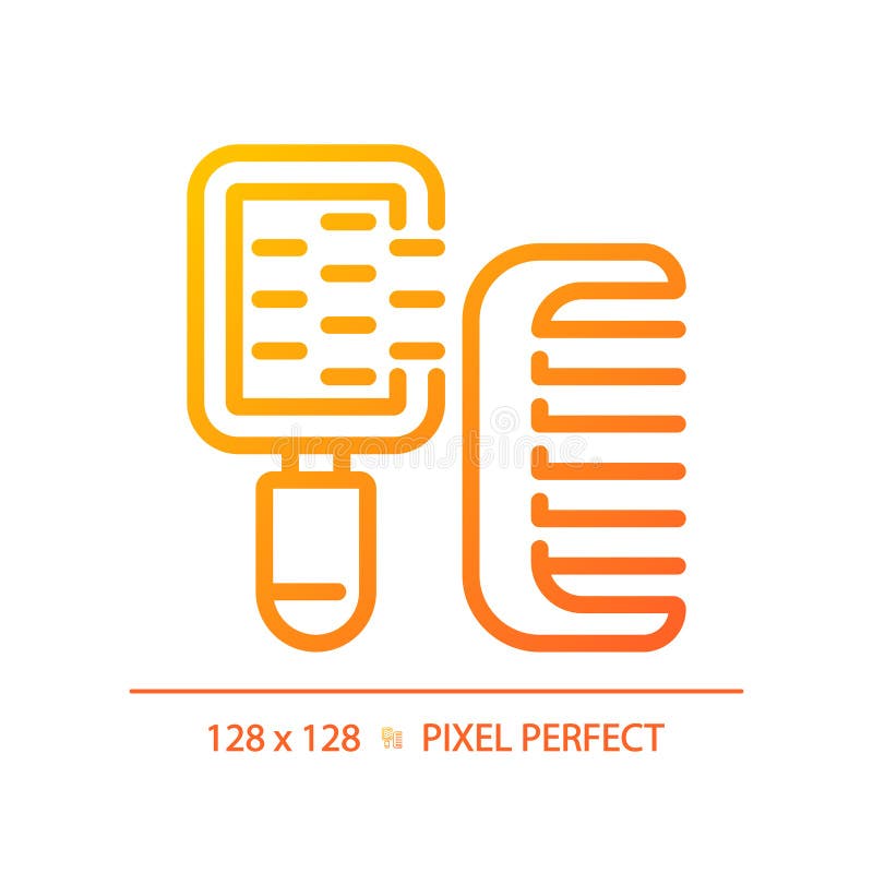 Pictograma gradient linear subțire pentru pensule de păr 2d royalty free illustration