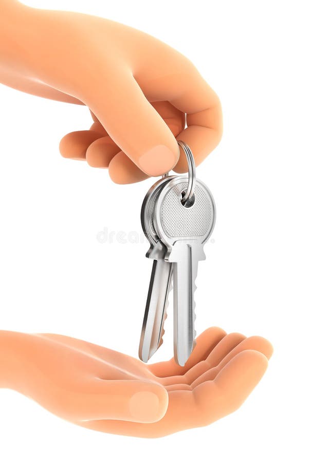 3d hand handing over the keys royalty free illustration