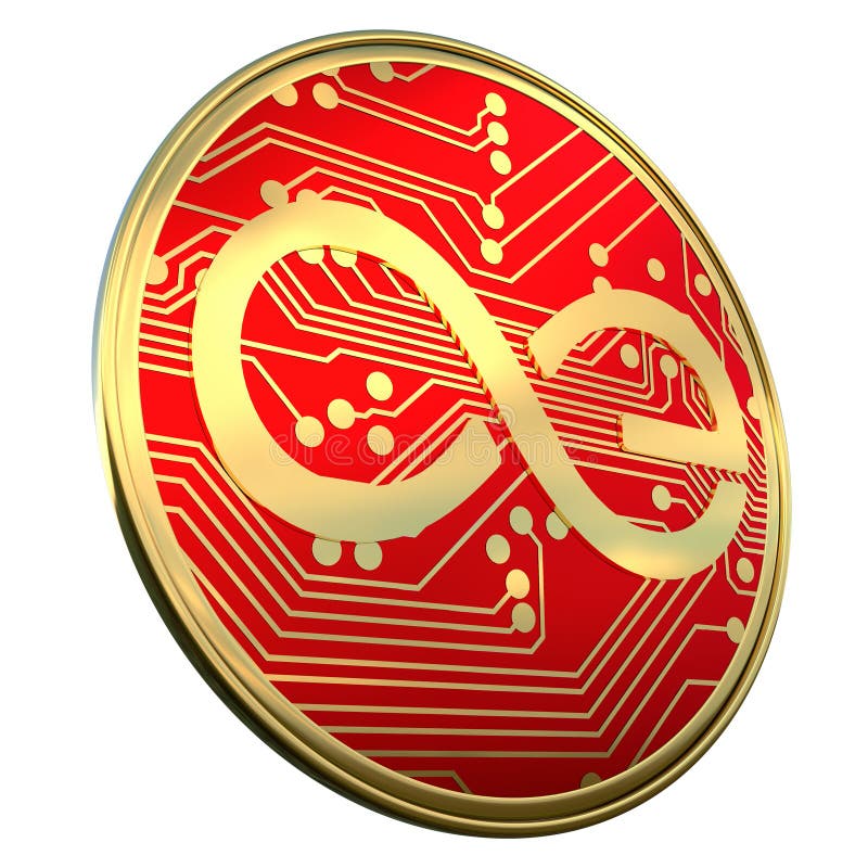 3d het muntstuk van Aeternityve geeft terug stock illustratie 3d het muntstuk van Aeternityve geeft terug stock illustratie