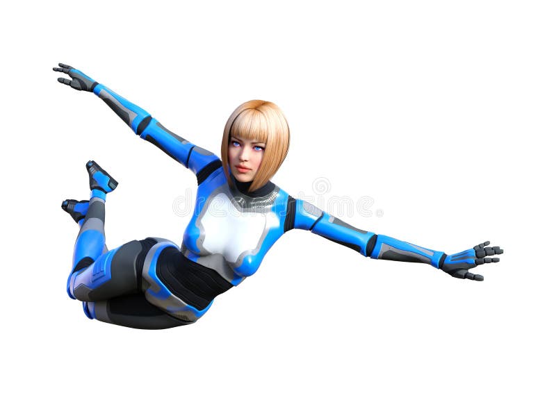 3D het Teruggeven Vrouwelijke Robot op Wit stock illustratie 3D het Teruggeven Vrouwelijke Robot op Wit stock illustratie