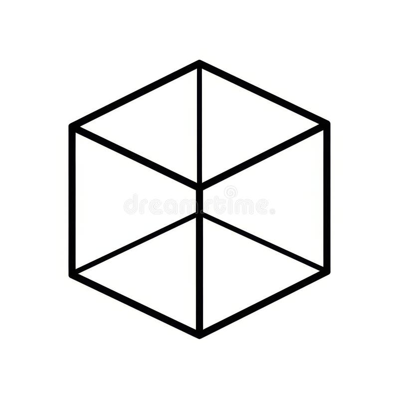 3d hexagon icon isolated on white background stock illustration