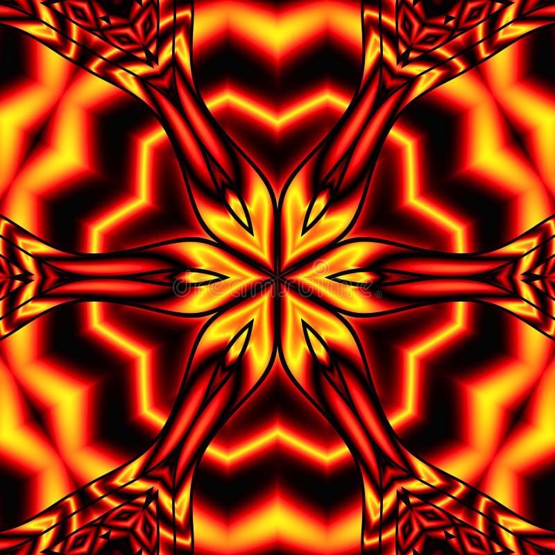 3d hexagonal kaleidoscopic fractal graphic vector illustration