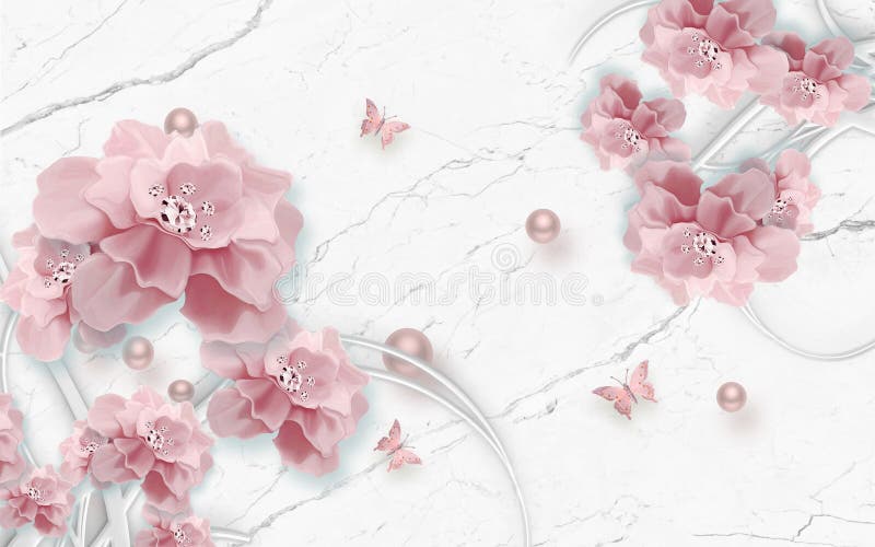3d flower design wallpaper background, royalty free illustration 3d flower design wallpaper background, royalty free illustration