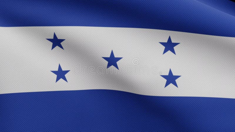3d Honduran Flag Waving On Wind Close Up Of Honduras Banner Blowing