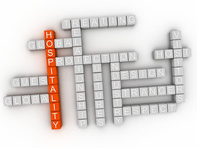Hospitality word cloud stock illustration. Illustration of reception
