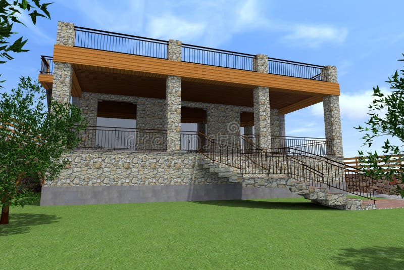 3D house draw stock illustration. Illustration of armenia - 84022077