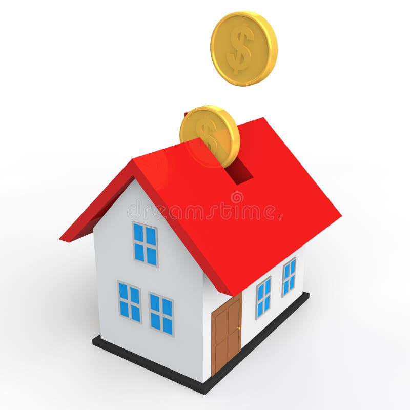 3d house savings concept stock illustration