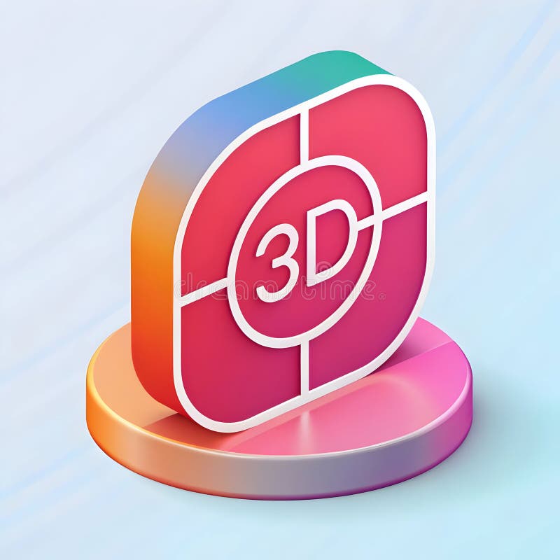 A 3D icon design with a detailed background, creating depth and realism, suitable for digital interfaces or applications