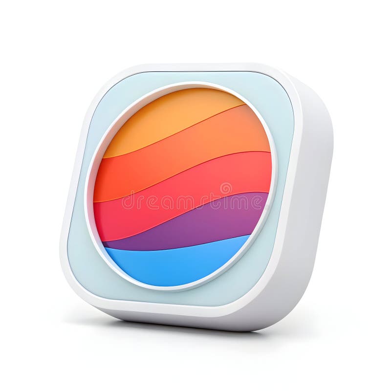 A 3D icon design with a detailed background stock illustration