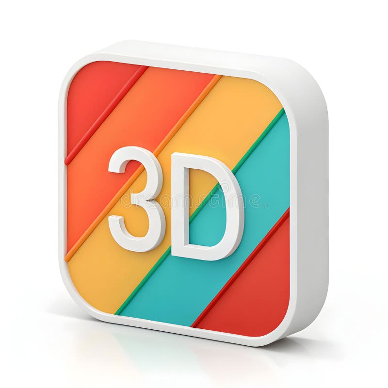 A 3D icon design with a detailed background royalty free illustration