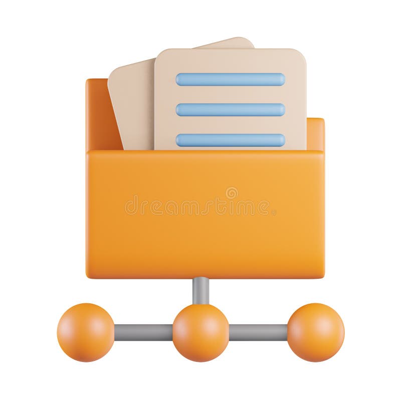 Folder File Sharing 3D Icon royalty free illustration