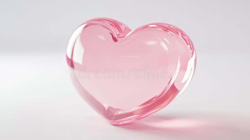3d icon of hearts, transparent and frosted glass texture, high glossy, pastel color of pink royalty free illustration