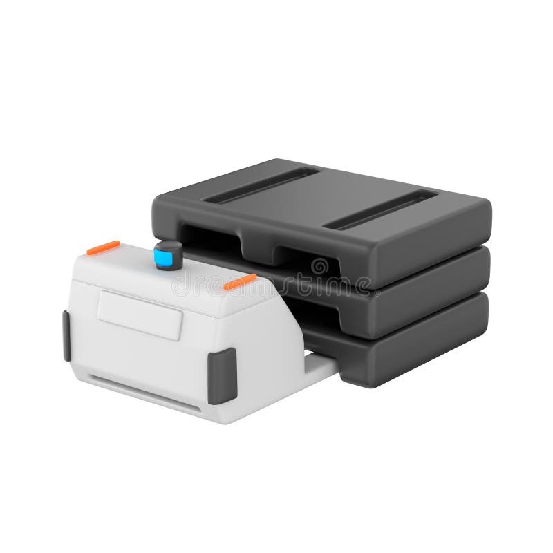 3D icon illustration of an autonomous pallet jack designed for smart warehouse operations stock illustration