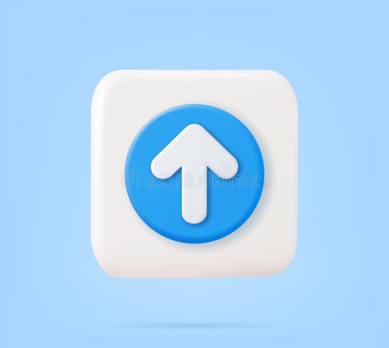 3D-Icon lädt Daten in Cloud hoch stock abbildung