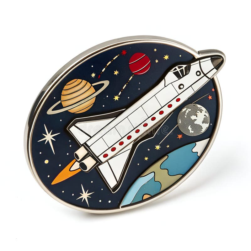 Space Trip 3D Icon on White Background �\' Space Exploration Concept stock illustration