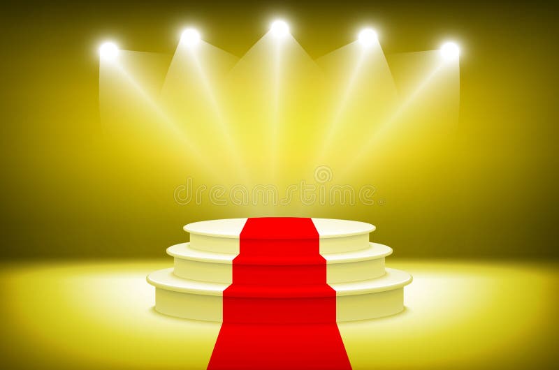3d Illuminated Stage Podium For Award Ceremony Vector