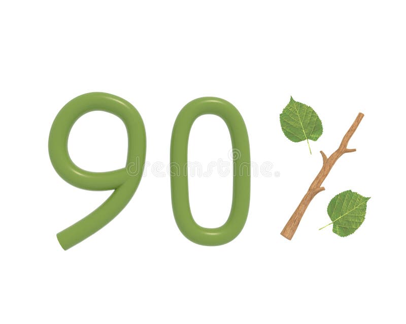 3d illustratie groene die tekst met bladeren wordt ontworpen en een de percentenpictogram van de stoktak op witte achtergrond wor stock illustratie 3d illustratie groene die tekst met bladeren wordt ontworpen en een de percentenpictogram van de stoktak op witte achtergrond wor stock illustratie