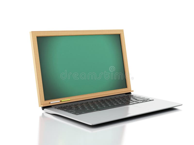 3D Illustratie Laptop met bord op witte achtergrond royalty-vrije illustratie 3D Illustratie Laptop met bord op witte achtergrond royalty-vrije illustratie