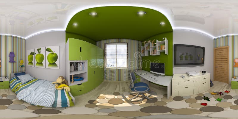3d illustratie sferische 360 graden, naadloos panorama van chil royalty-vrije illustratie 3d illustratie sferische 360 graden, naadloos panorama van chil royalty-vrije illustratie