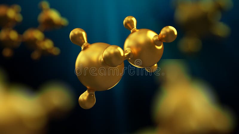 3D illustratie van de abstracte gouden achtergrond van de metaalmolecule stock illustratie 3D illustratie van de abstracte gouden achtergrond van de metaalmolecule stock illustratie
