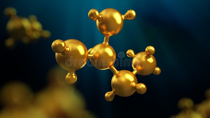 3D illustratie van de abstracte gouden achtergrond van de metaalmolecule stock illustratie 3D illustratie van de abstracte gouden achtergrond van de metaalmolecule stock illustratie