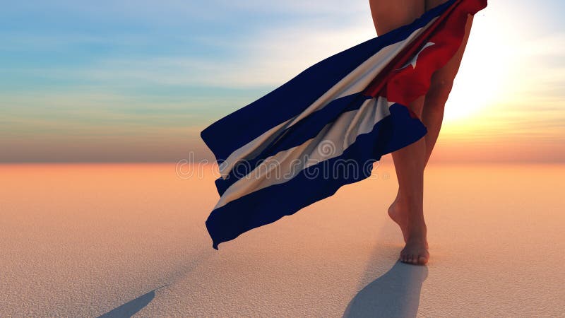 3d illustratie van de vlag stock illustratie