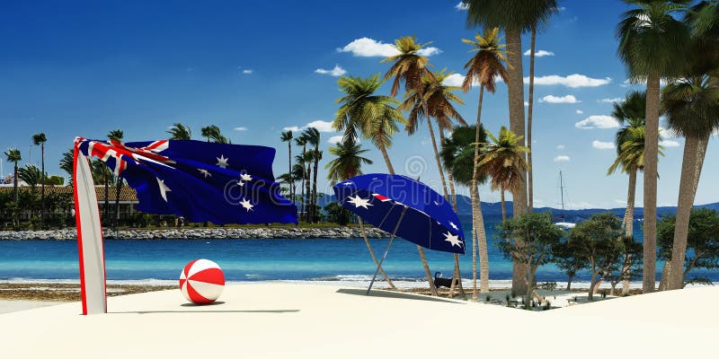 3d illustratie van de vlag stock illustratie