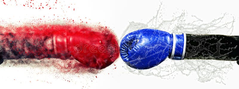 3d illustratie van eerste tot eerste botsing stock illustratie