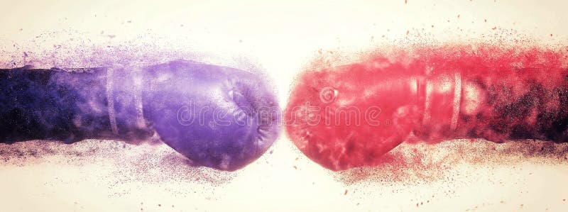 3d illustratie van eerste tot eerste botsing stock illustratie