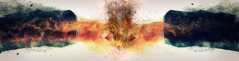 3d illustratie van eerste tot eerste botsing stock illustratie