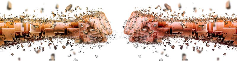 3d illustratie van eerste tot eerste botsing vector illustratie