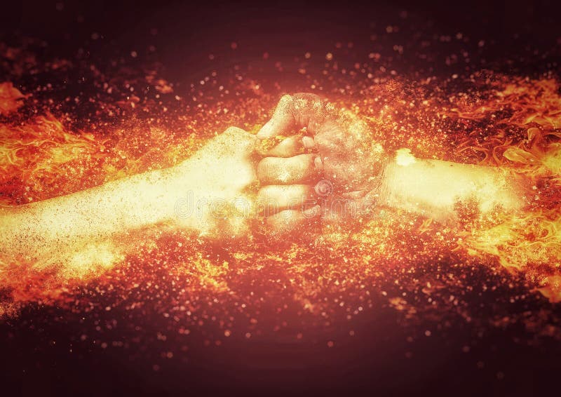 3d illustratie van eerste tot eerste botsing stock illustratie