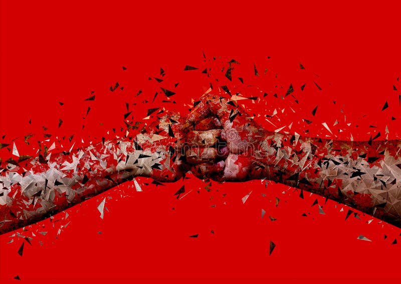 3d illustratie van eerste tot eerste botsing vector illustratie