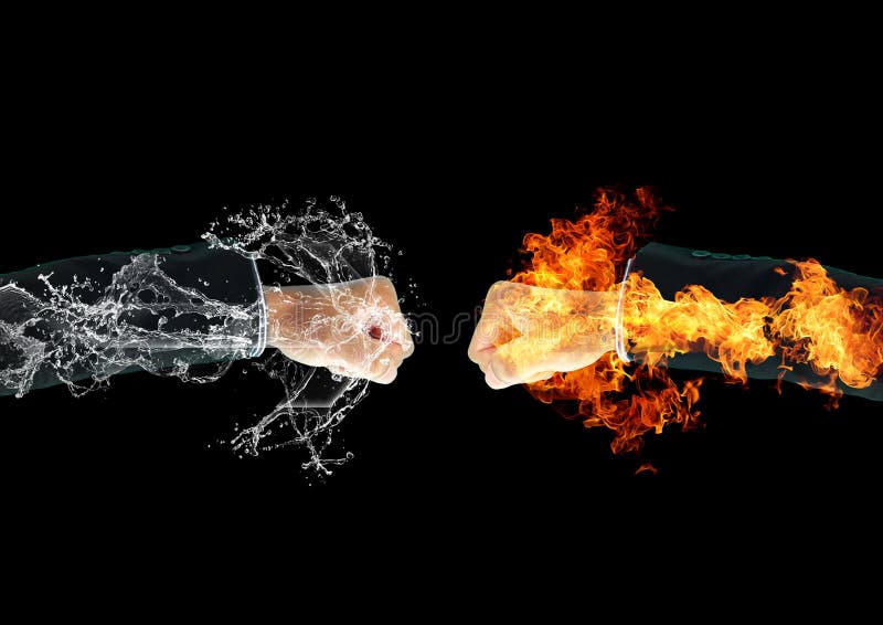 3d illustratie van eerste tot eerste botsing stock illustratie