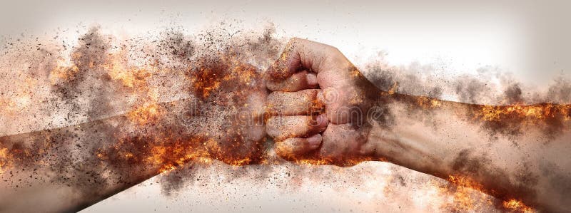 3d illustratie van eerste tot eerste botsing stock illustratie