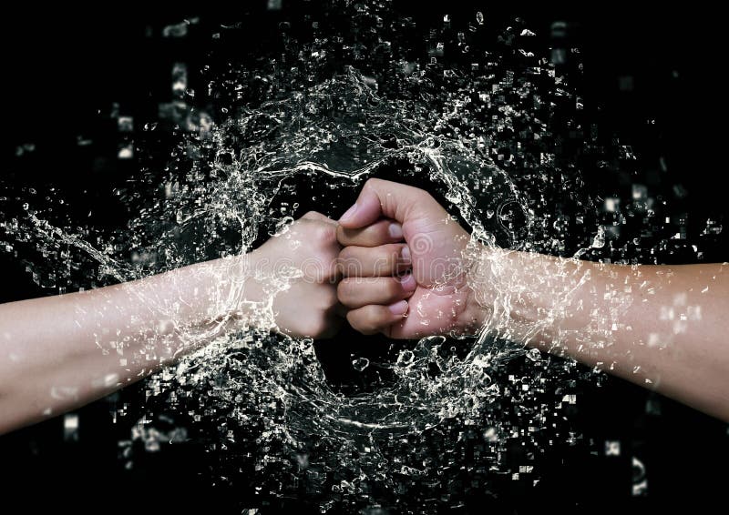 3d illustratie van eerste tot eerste botsing royalty-vrije illustratie