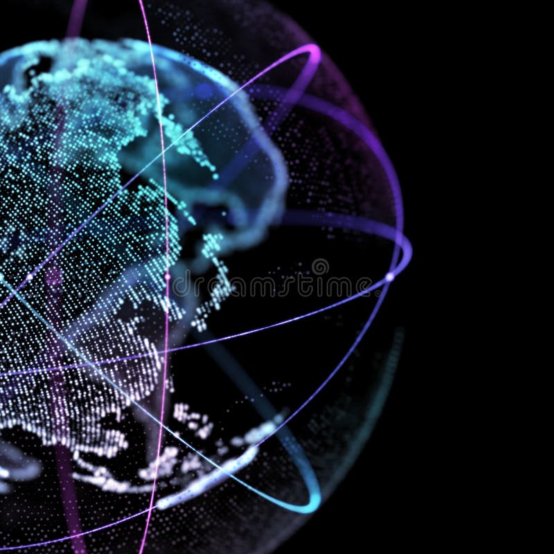 3d illustratie van gedetailleerde virtuele aarde Technologische digitale bolwereld royalty-vrije stock afbeelding 3d illustratie van gedetailleerde virtuele aarde Technologische digitale bolwereld royalty-vrije stock afbeelding