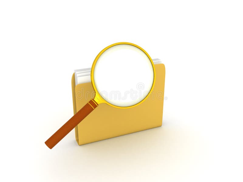 3D illustratie van vergrootglas bovenop dossieromslag stock illustratie 3D illustratie van vergrootglas bovenop dossieromslag stock illustratie