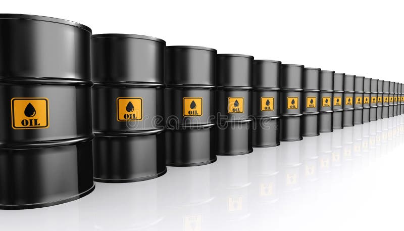 3D illustration of Black Metal Oil Barrels, Industrial Concept. 3D illustration of Black Metal Oil Barrels, Industrial Concept.