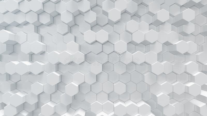 3D illustration white geometric hexagon abstract background. Surface hexagon pattern, hexagonal honeycomb. 3D illustration white geometric hexagon abstract background. Surface hexagon pattern, hexagonal honeycomb