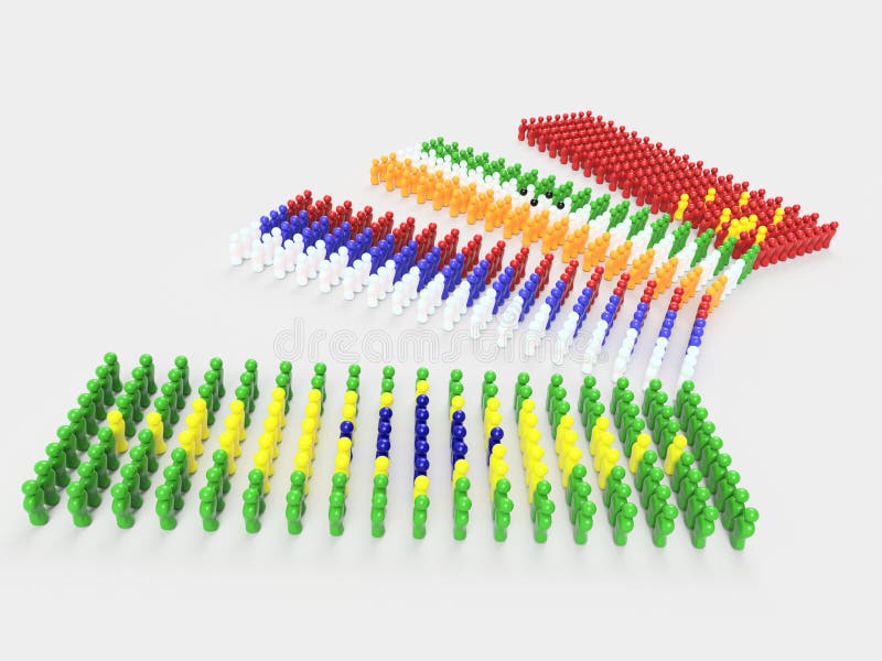 3D Illustratievlag van BRIC-landen royalty-vrije illustratie