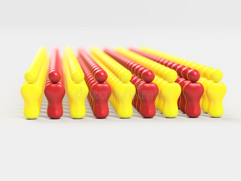 3D-illustratie van de Catalaanse vlag, wazige achtergrond vector illustratie