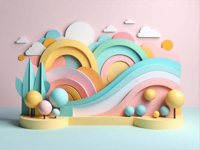 3d illustration of abstract geometric shape background stock illustration