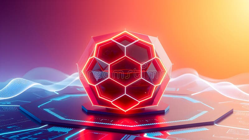 3d illustration of abstract geometric shape, computer generated background, 3d rendering stock illustration