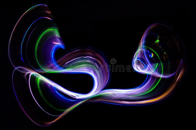 3d Illustration. Abstract Light Painting on Black Background. Abstract Art  of Iridescent Grilling Colors. Long Exposure Stock Illustration -  Illustration of creative, illuminated: 154843782