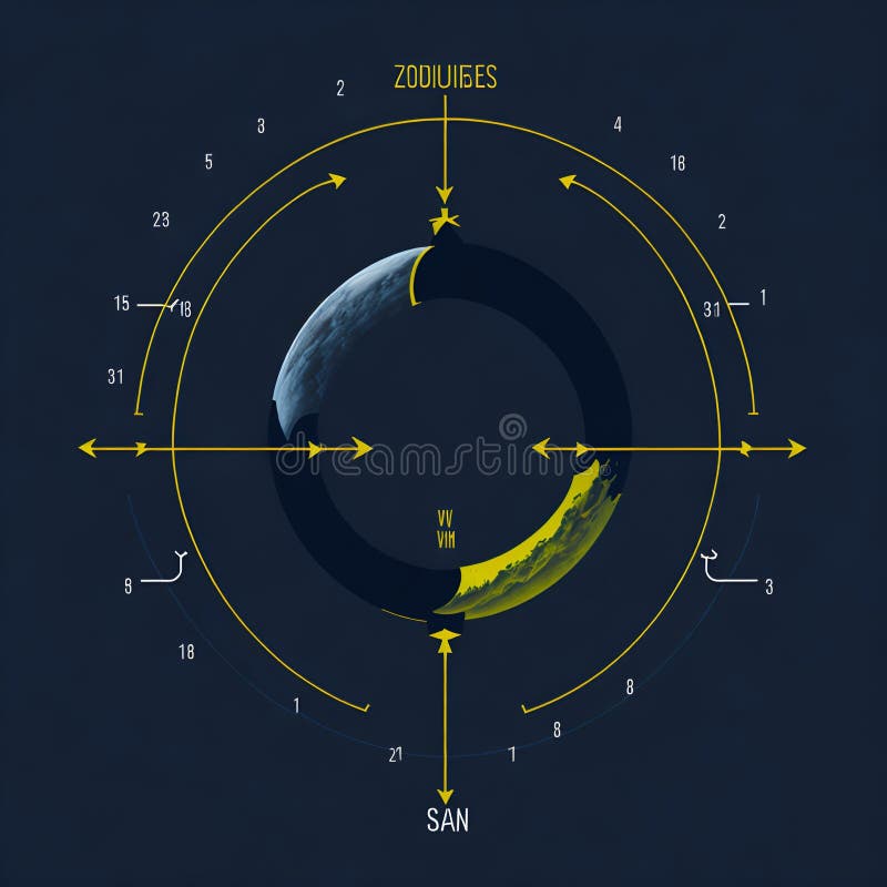 Ai Generated the Moon and Its Various Phases Depicted in a Diagram