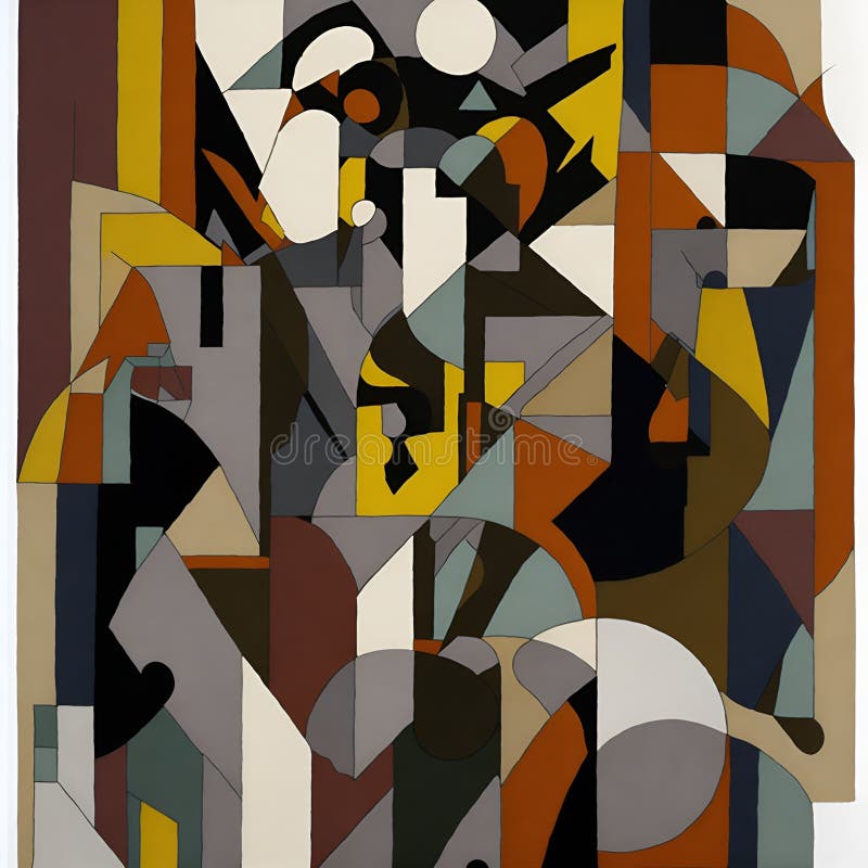 A painting of a man wearing a hat with a mysterious expression vector illustration.