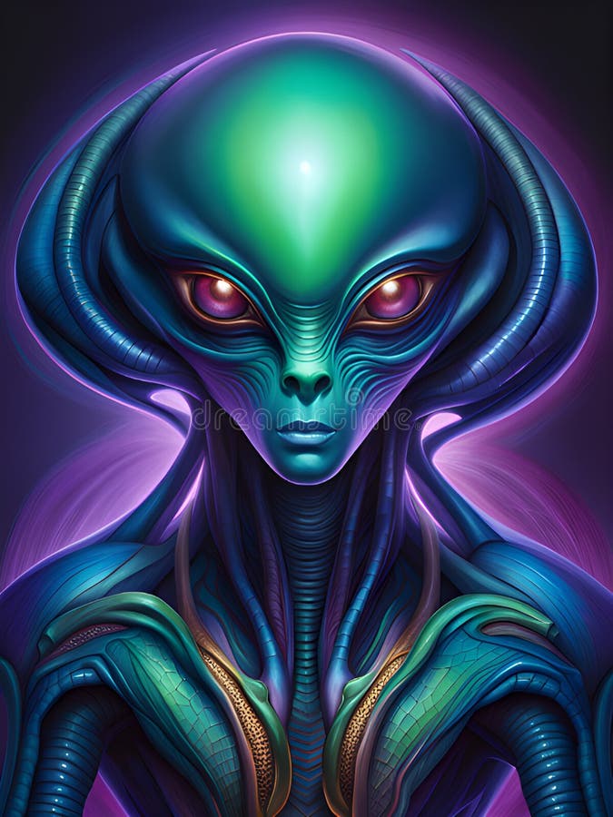 3d illustration with alien head royalty free illustration